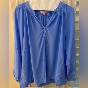 Lilly Pulitzer Elsa Silk Top in blue size XL.